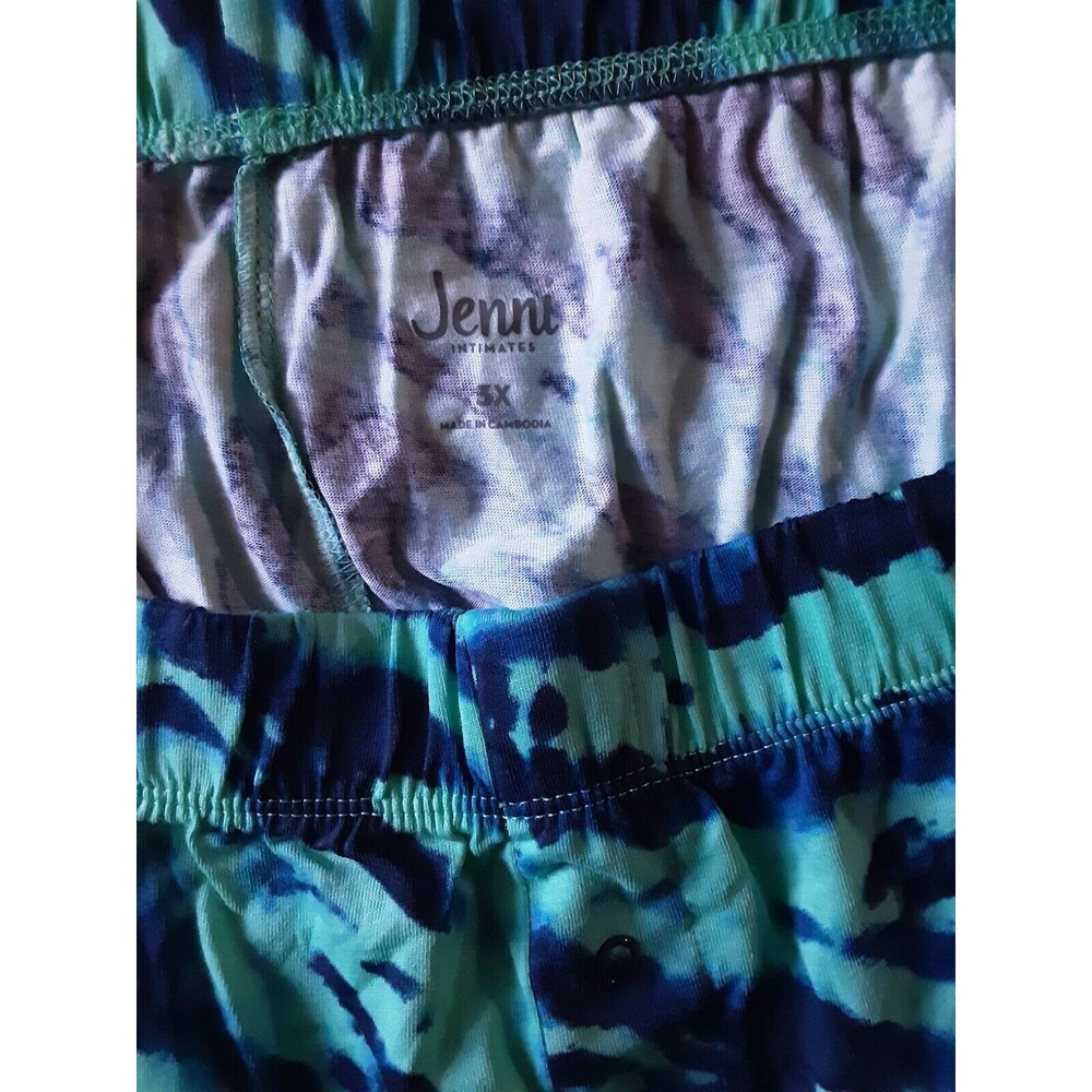 Women Jenni Intimates Sleep Shorts Aqua Burst Size 3XL Elastic Waist Band - Picture 2 of 3